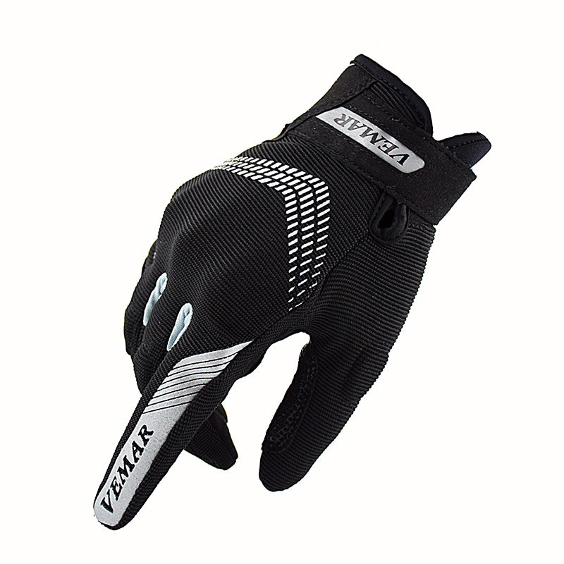 Motorcycle Gloves - Cycling Gloves - Black and Silver