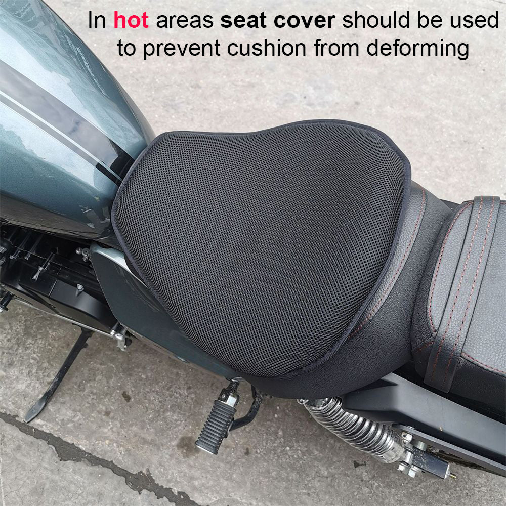 Motorcycle Seat Cushion with Cover - Honeycomb Design