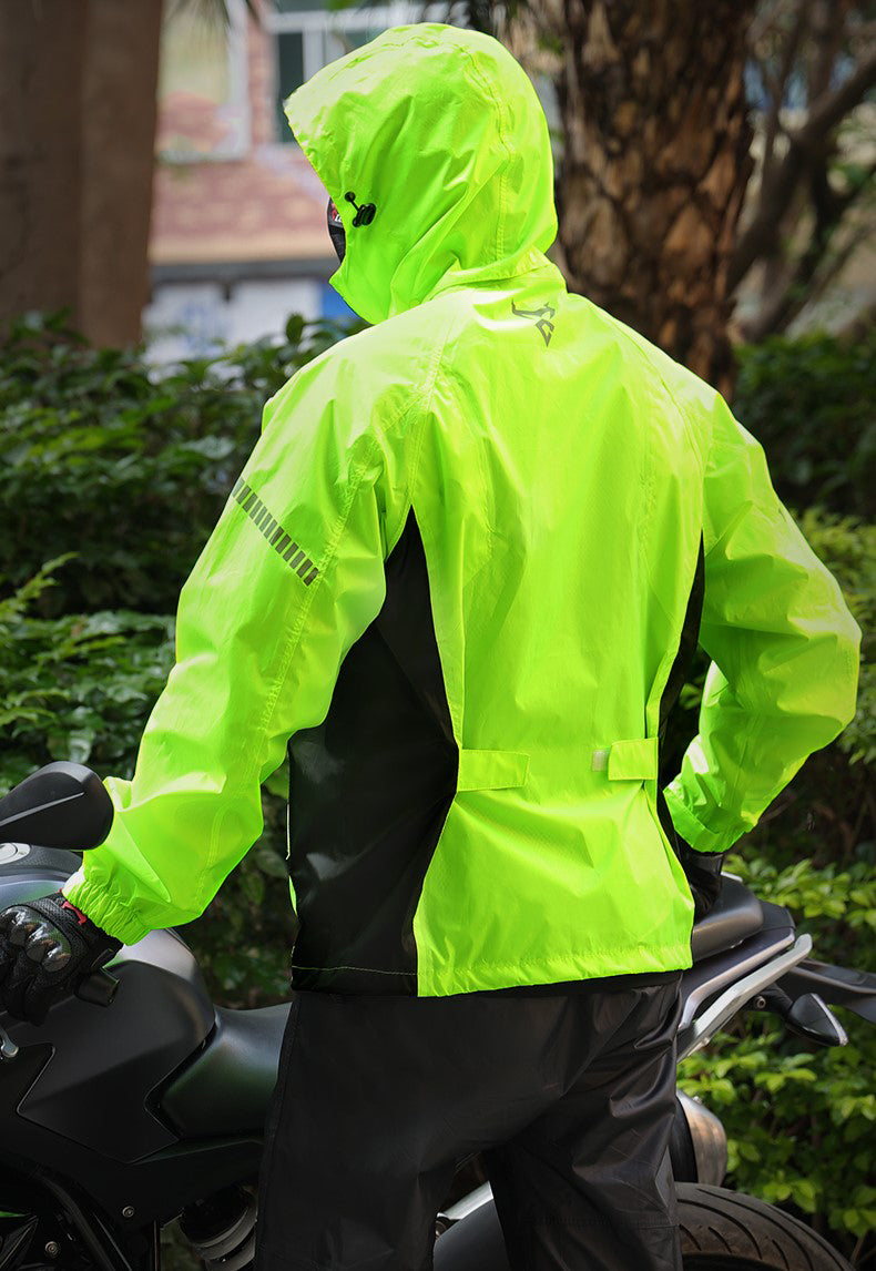 Motorcycle Rain Suit - Adjustable - Reflective