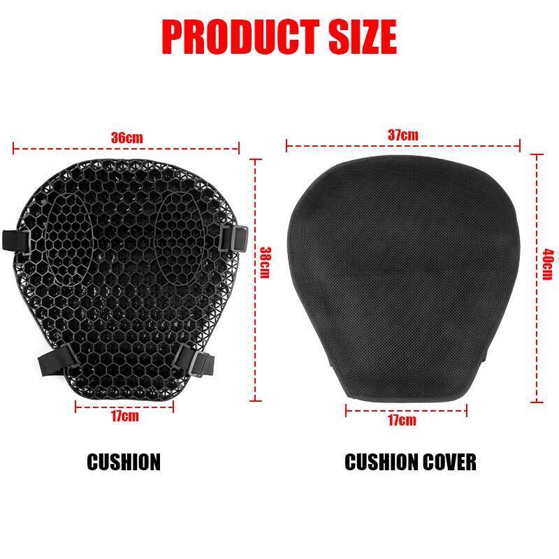 Motorcycle Seat Cushion with Cover - Honeycomb Design