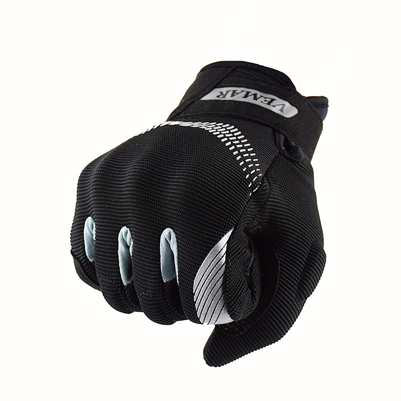 Motorcycle Gloves - Cycling Gloves - Black and Silver