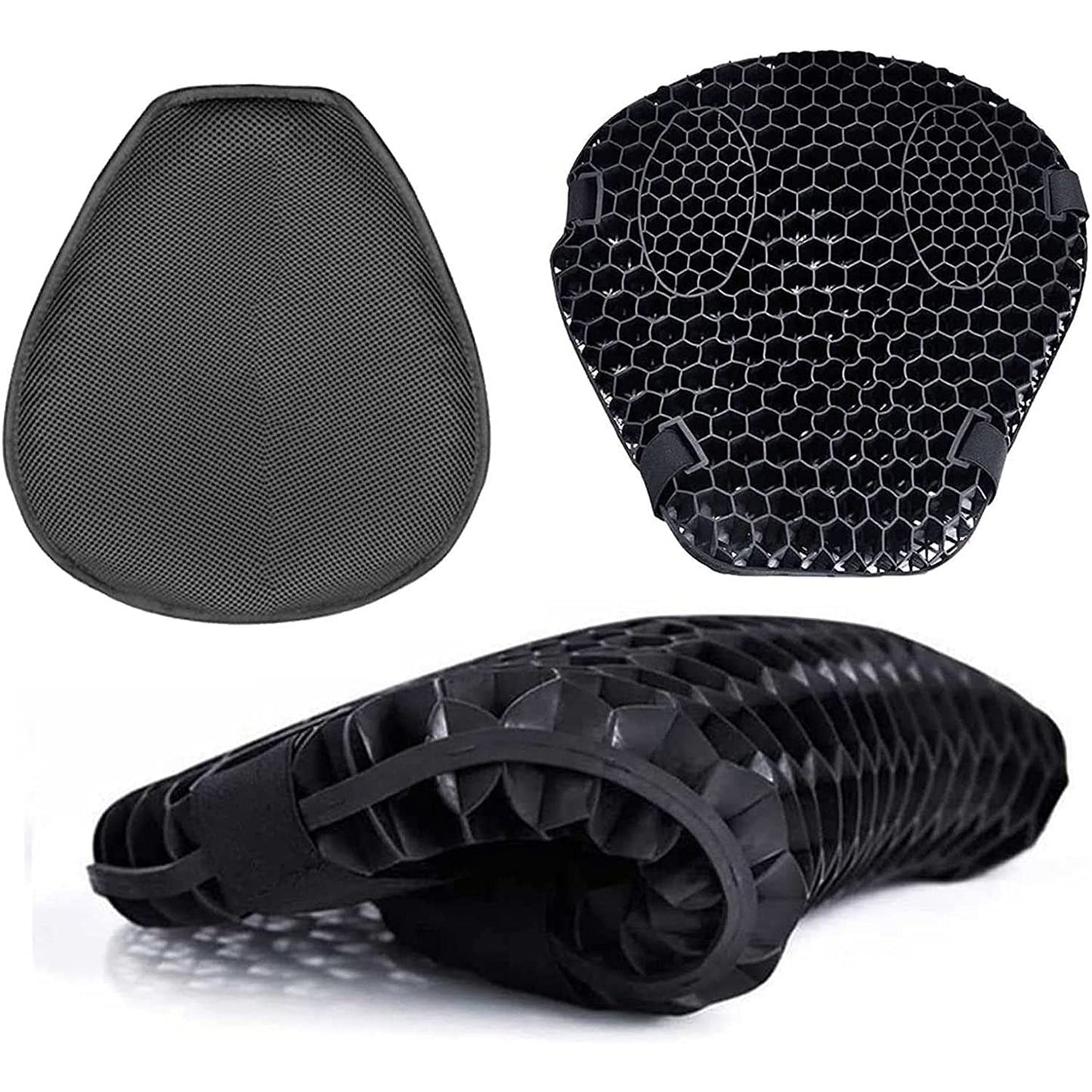 Motorcycle Seat Cushion with Cover - Honeycomb Design