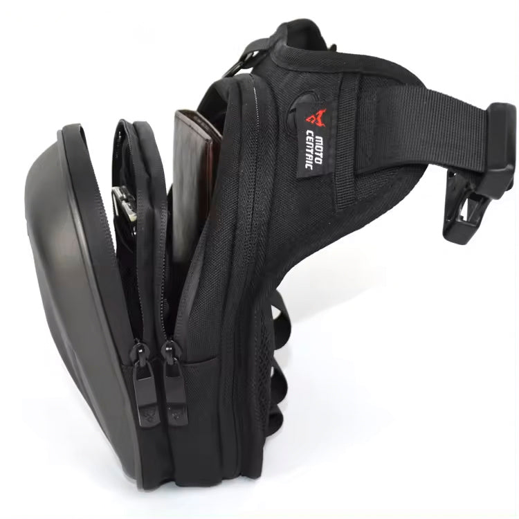 Motorcycle Leg Bag - Waterproof - Fox Face Design - Carbon Fibre Look