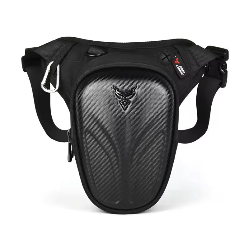 Motorcycle Leg Bag - Waterproof - Fox Face Design - Carbon Fibre Look