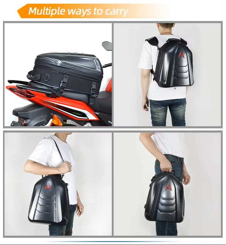 Motorcycle Backpack - Carbon Firbre - Tail Bag - Expandable