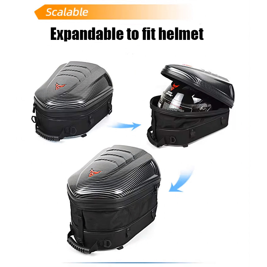 Motorcycle Backpack - Carbon Firbre - Tail Bag - Expandable