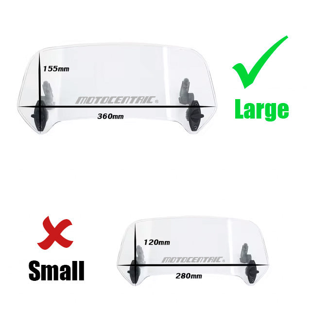 Motorcycle Extension Screen - Clear - Large