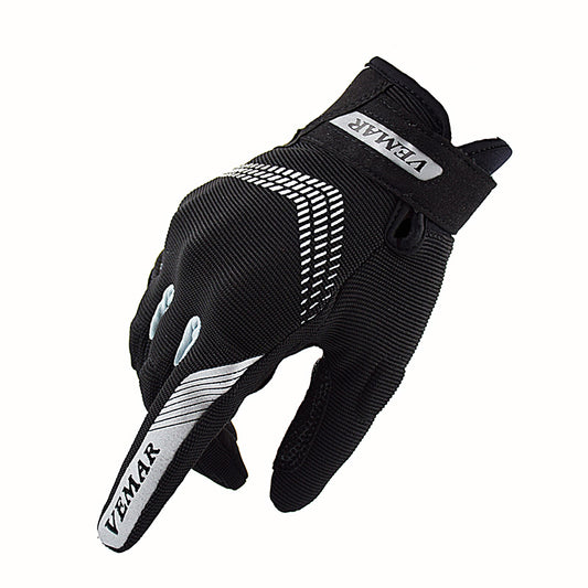 Motorcycle Gloves - Cycling Gloves - Black and Silver