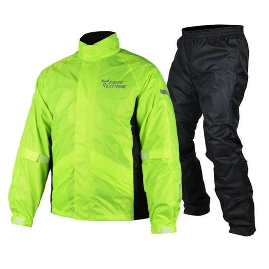 Motorcycle Rain Suit - Adjustable - Reflective