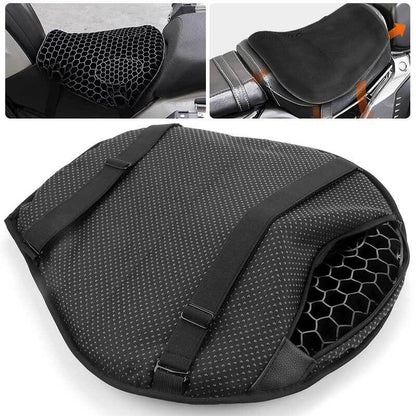Motorcycle Seat Cushion with Cover - Honeycomb Design