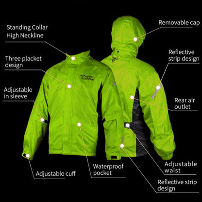 Motorcycle Rain Suit - Adjustable - Reflective
