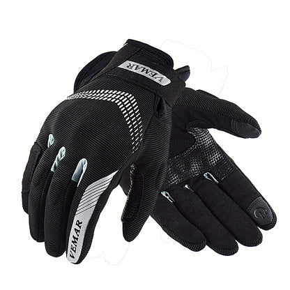 Motorcycle Gloves - Cycling Gloves - Black and Silver
