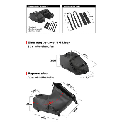 Motorcycle Soft Luggage Saddle Bags (28L)