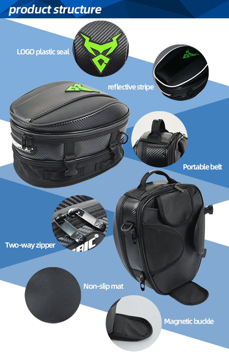 Motorcycle Tank Bag - Tail Bag - Expandable