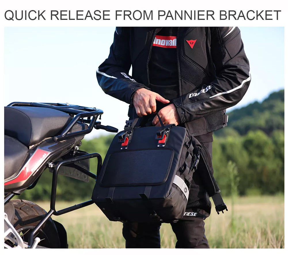 Motorcycle Saddle Bags - Quick Release - Waterproof - 2-Bag Set