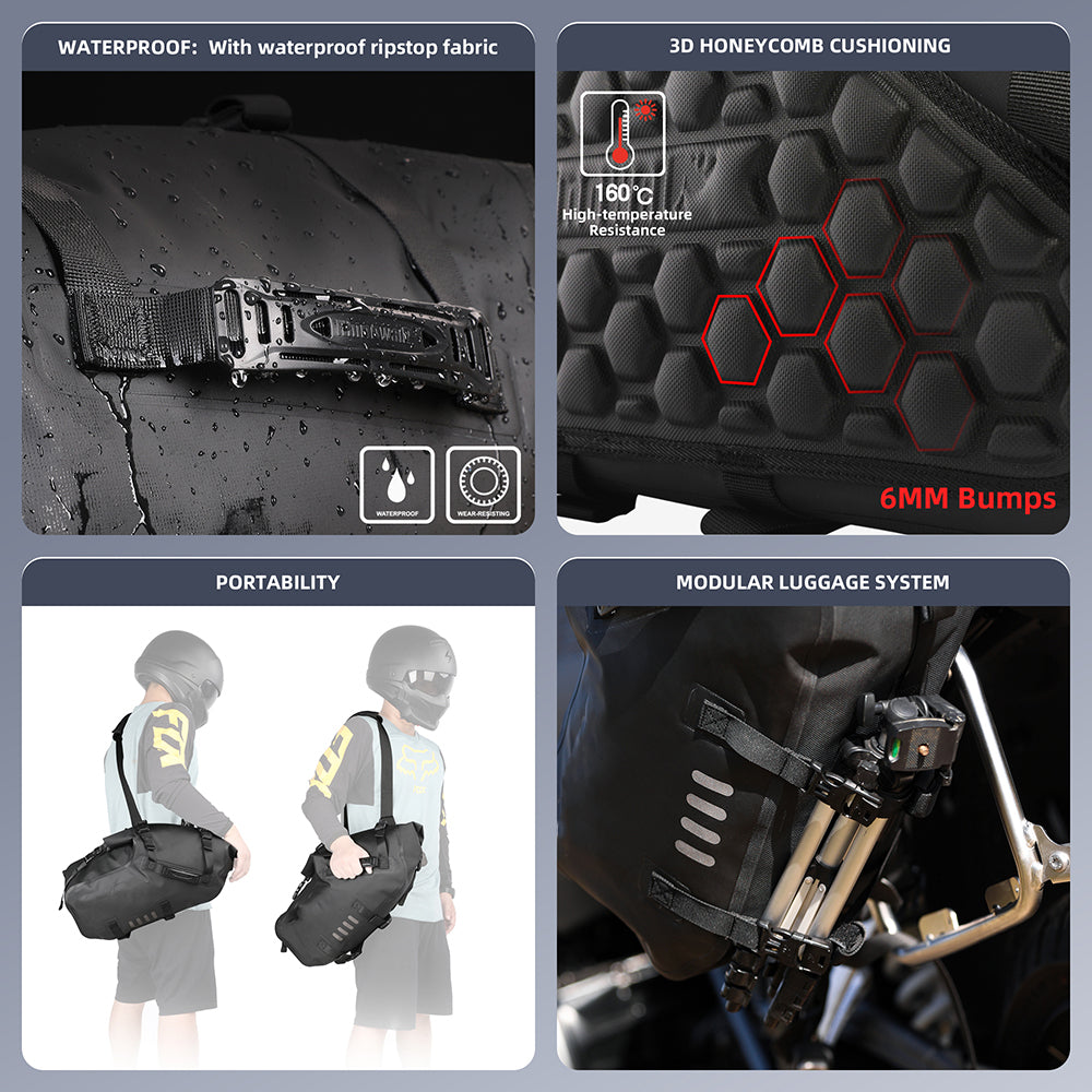 Motorcycle Soft Luggage Saddle Bags (28L)