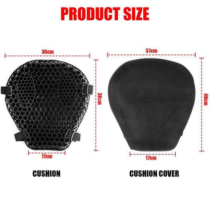 Motorcycle Seat Cushion with Cover - Honeycomb Design