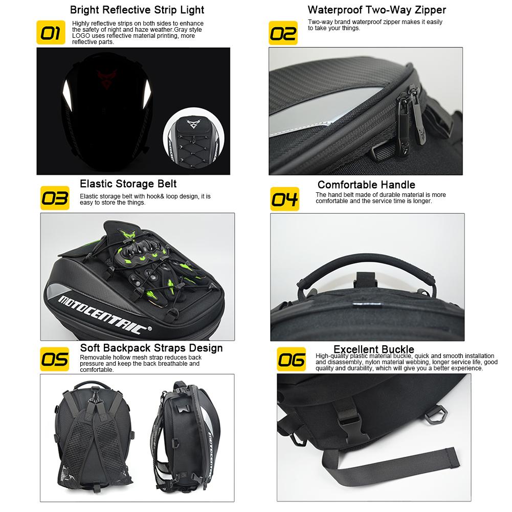 Motorcycle Backpack - Tail Bag - Expandable