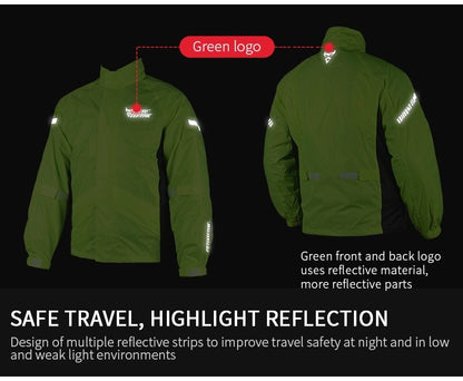Motorcycle Rain Suit - Adjustable - Reflective