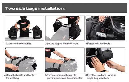 Motorcycle Saddle Bags - Quick Release - Waterproof - 2-Bag Set